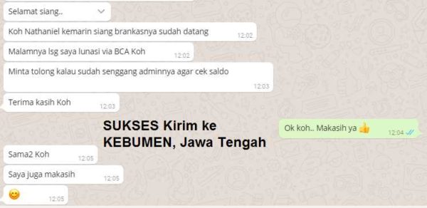 Sukses Kirim ke Kebumen
